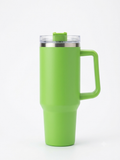 Green Tumbler with Straw Stainless Steel 1.18L