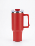 Red Tumbler with Straw Stainless Steel 1.18L