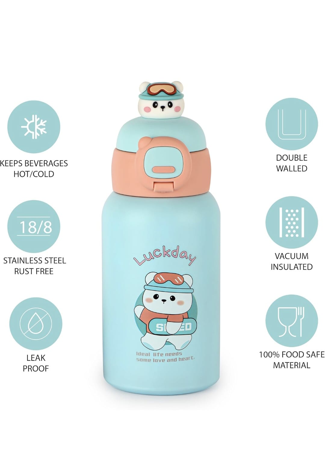 Mini Mates Water Bottle Stainless Steel 500ML