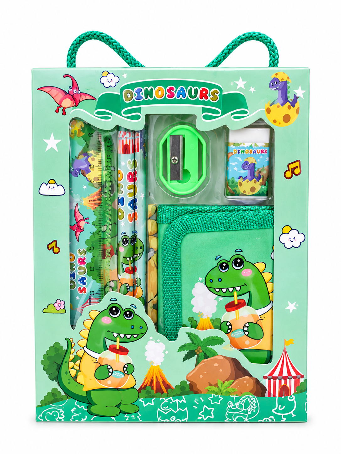 Dino Green Stationary Set for Kids