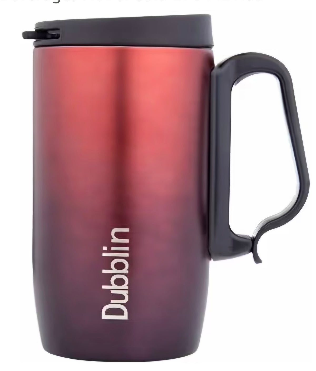 DUBBLIN Casa Stainless Steel Unbreakable Tea Coffee Mug Double Wall with Handle and Lid, Wide Mouth Mug Keeps Beverages Hot & Cold 270 ML Red