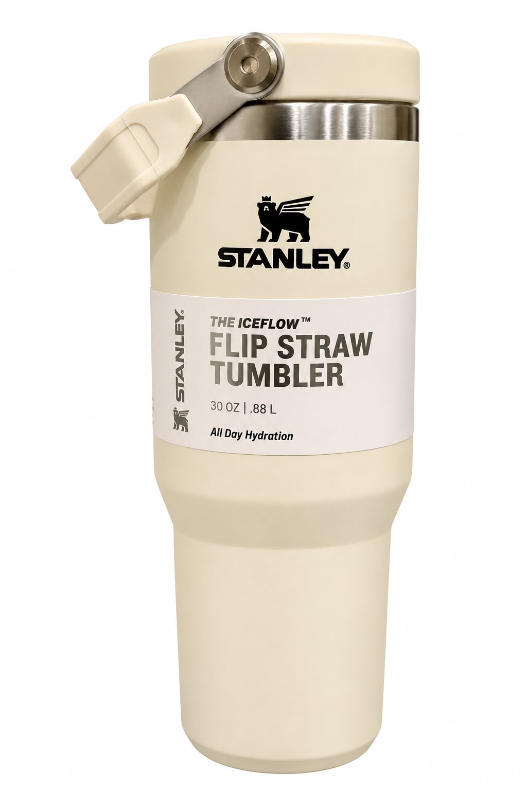 Stanley Quencher H2.0 Flow State Tumbler, 30 oz,Almond Handle and Straw -880ml