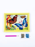 DIY 5D Butterfly Diamond Painting Kit –Craft Set with Frame