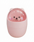Mini Trash Can with Lid Cute Desktop Trash for Home Office Bedroom & Car-Pink