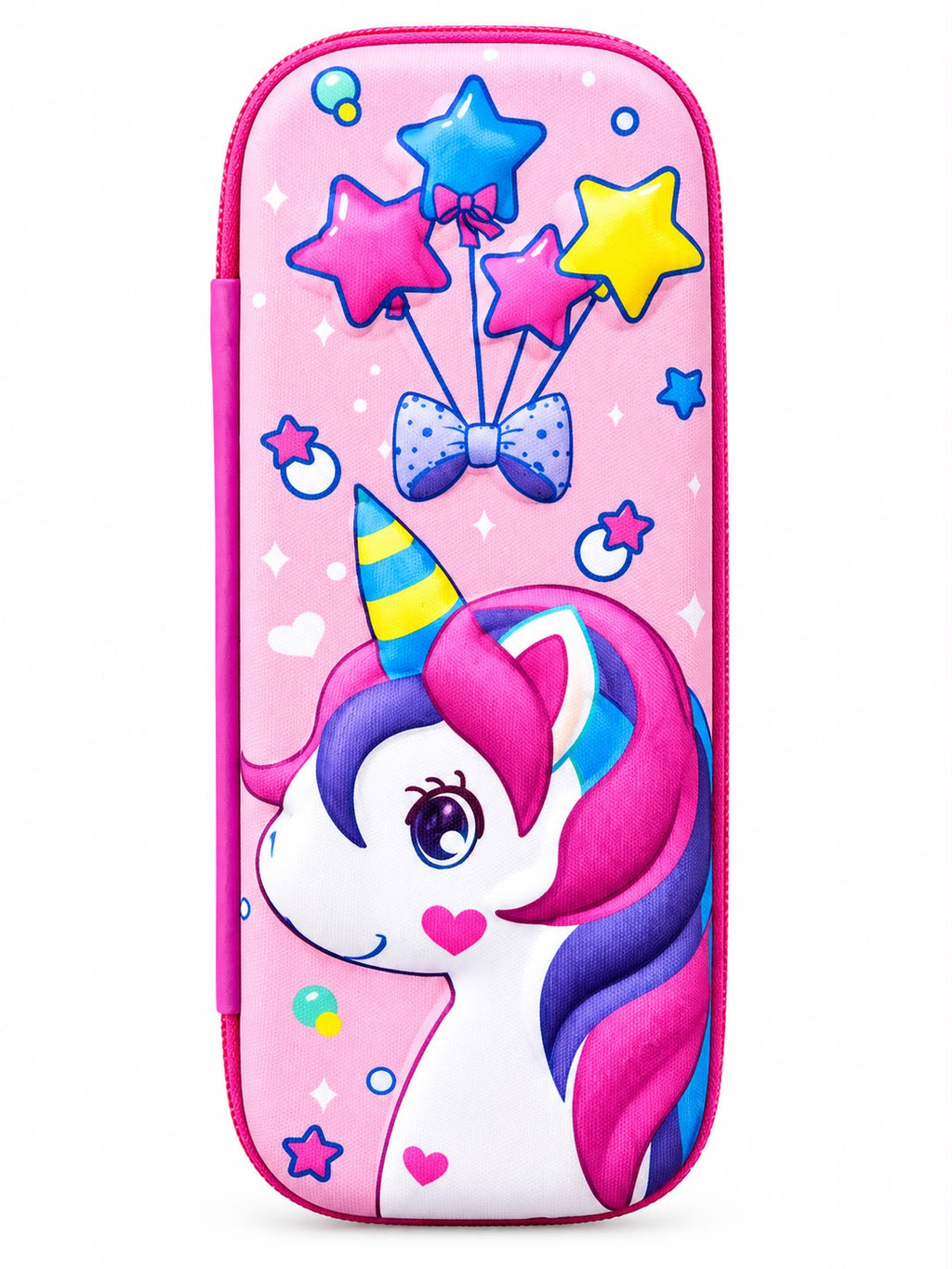 Pencil Case,Unicorn Design,Pink Zipper Pouch, School Stationery Kit