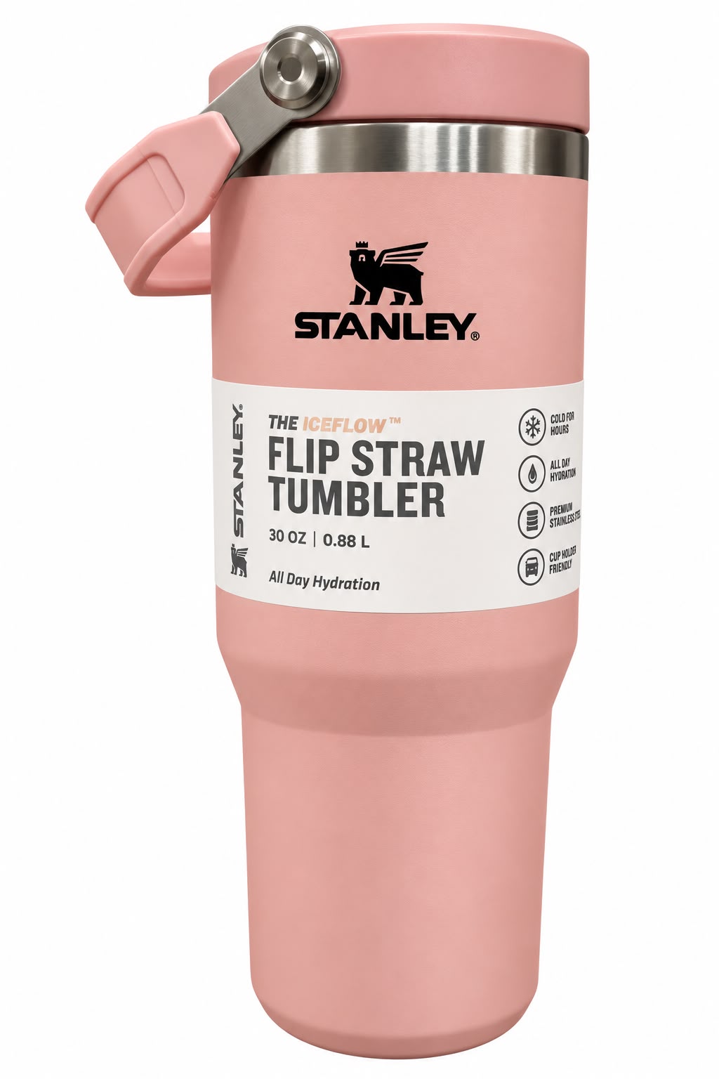 Stanley Quencher H2.0 Flow State Tumbler, 30 oz,Mauve Handle and Straw-880ml