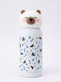 Stainless Steel Kids White Teddy Water Bottle with 400ML