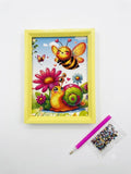 DIY 5D Bee & Snail Garden Diamond Painting Kit –Craft Set with Frame