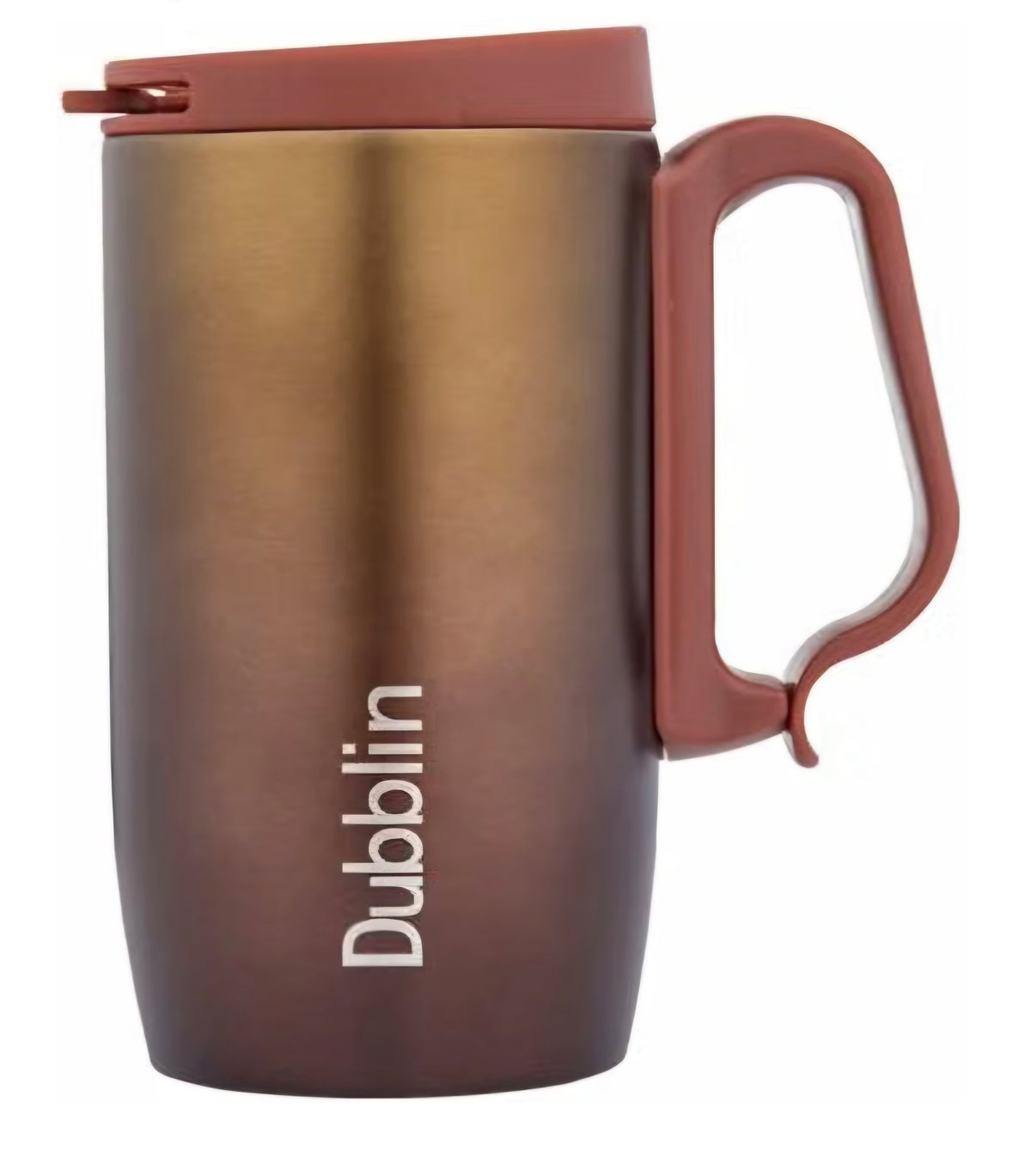 DUBBLIN Casa Stainless Steel Unbreakable Tea Coffee Mug Double Wall with Handle and Lid, Wide Mouth Mug Keeps Beverages Hot & Cold 270 ML Gold
