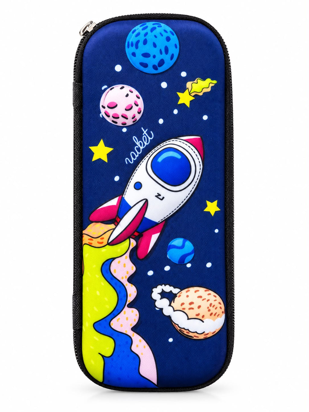 Pencil Case, Space Astronaut Design, Blue Zipper Pouch, School Stationery Kit