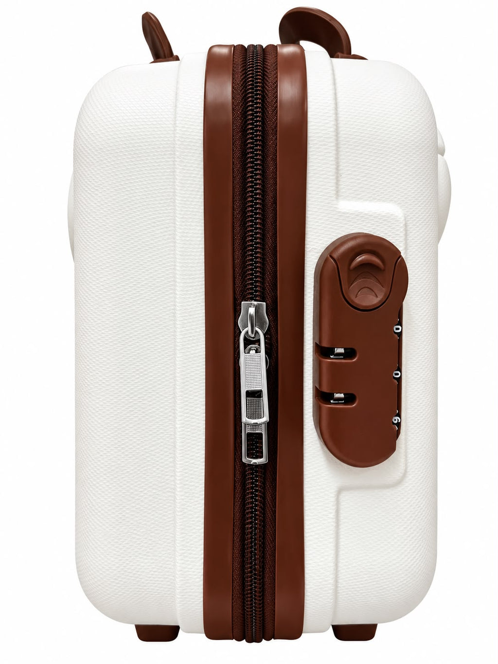 Cartoon Bear Storage Box For Travel Case Vanity Organiser Makeup Accessories Mini Luggage Vanity Bag Hard Shell ABS Durable Portable with Lock-1PCS-White with Brown border