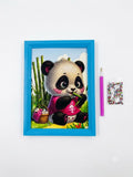 DIY 5D Cute Panda Diamond Painting Kit –Craft Set with Frame