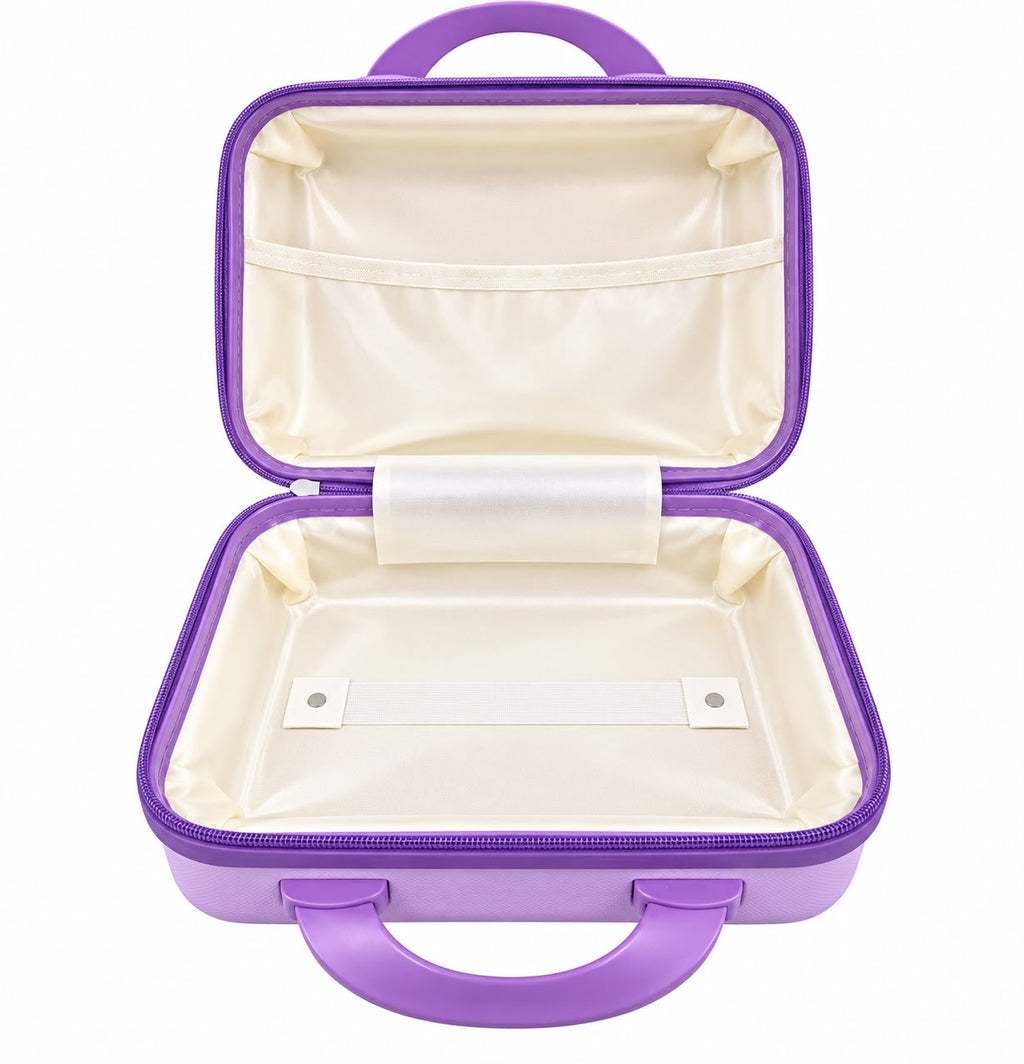 Cartoon Bear Storage Box For Travel Case Vanity Organiser Makeup Accessories Mini Luggage Vanity Bag Hard Shell ABS Durable Portable with Lock-1PCS-Purple