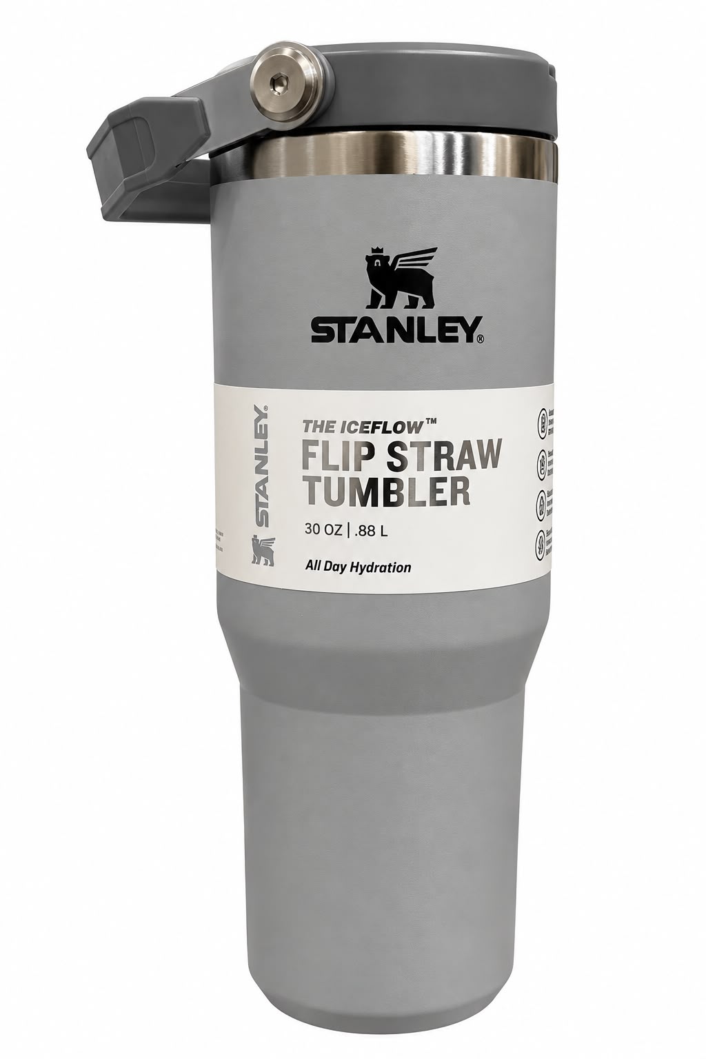 Stanley Quencher H2.0 Flow State Tumbler, 30 oz,Ash Handle and Straw-880ml