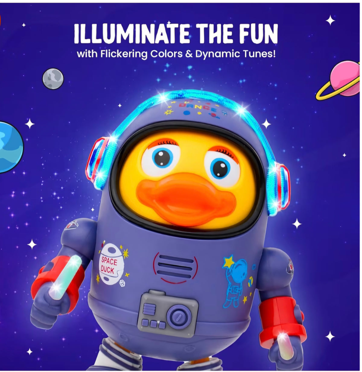 Gooyo GY-3027 Dancing Space Duck Toy with Vibrant Lighting Effect & Musical Sound