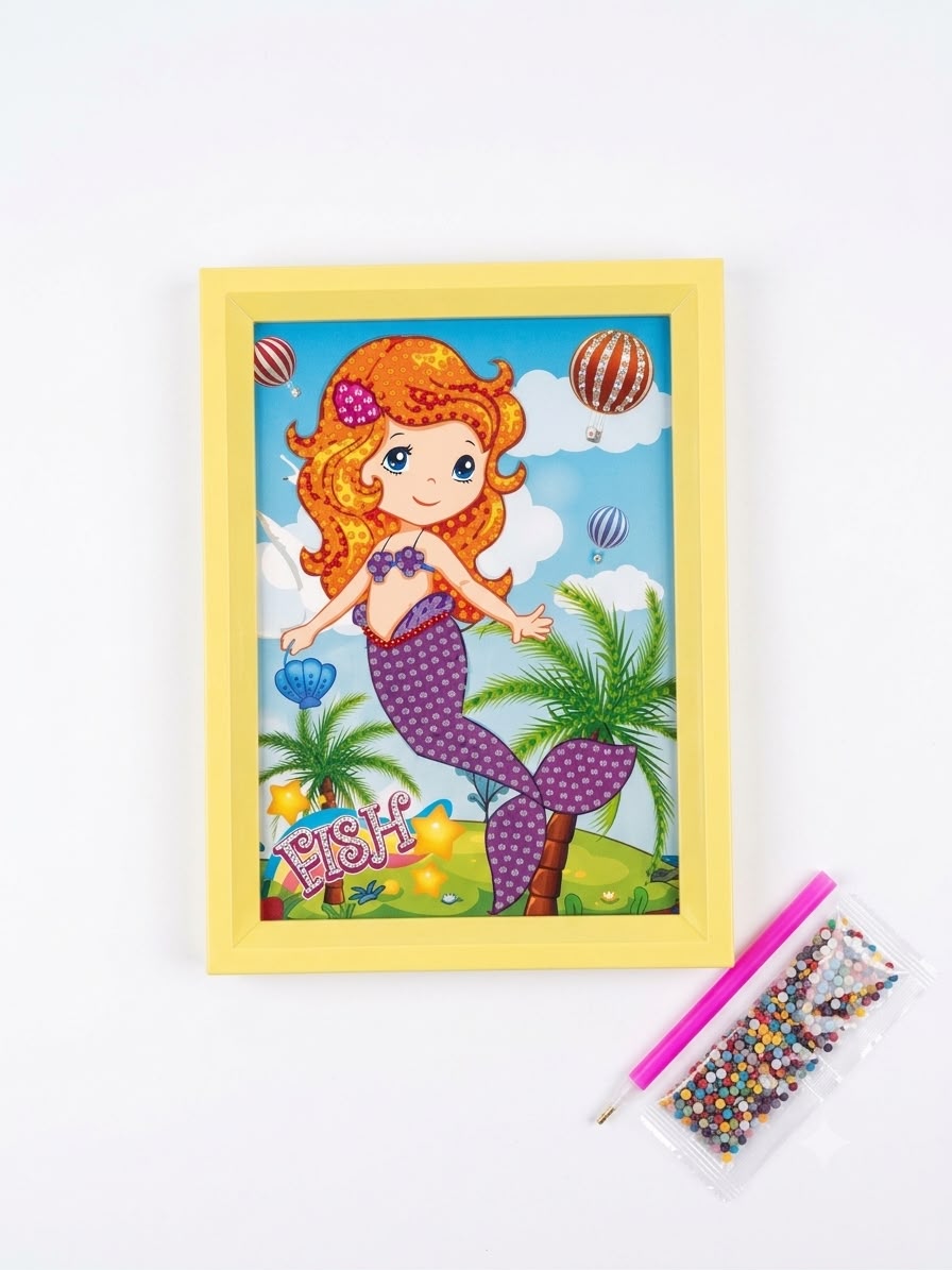DIY 5D Mermaid Diamond Painting Kit –Craft Set with Frame